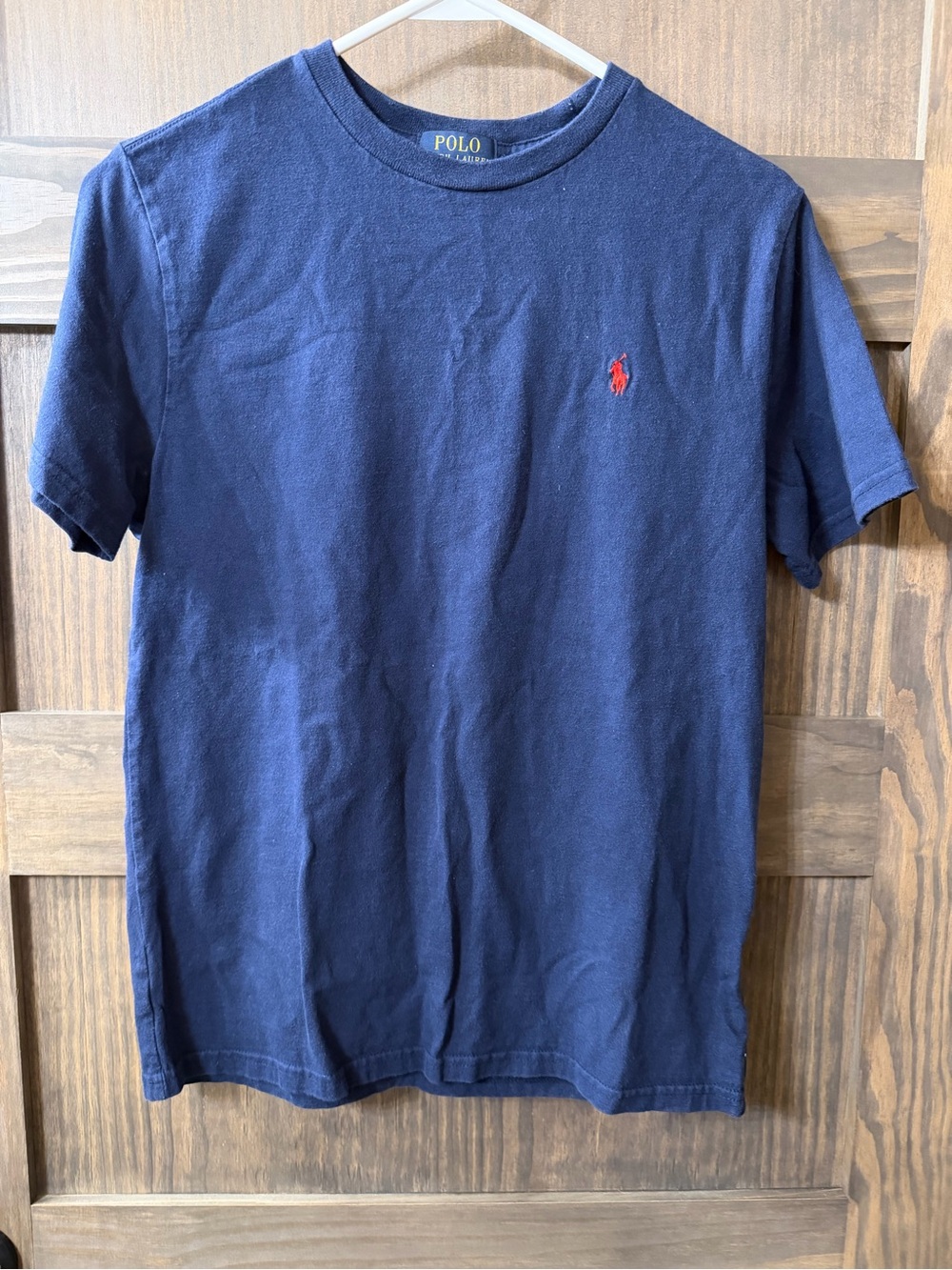 Polo by Ralph Lauren Boy’s Navy Crewneck Tee with Red Pony